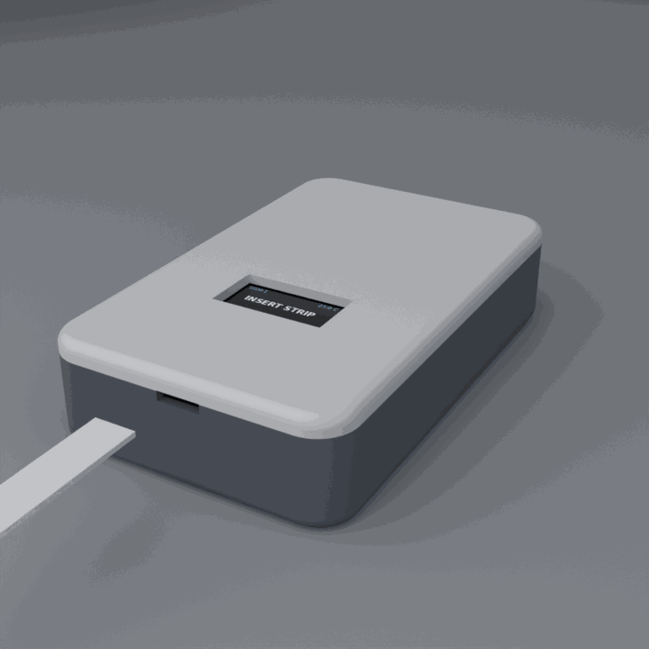 Animated demo of the saliva glucose meter concept